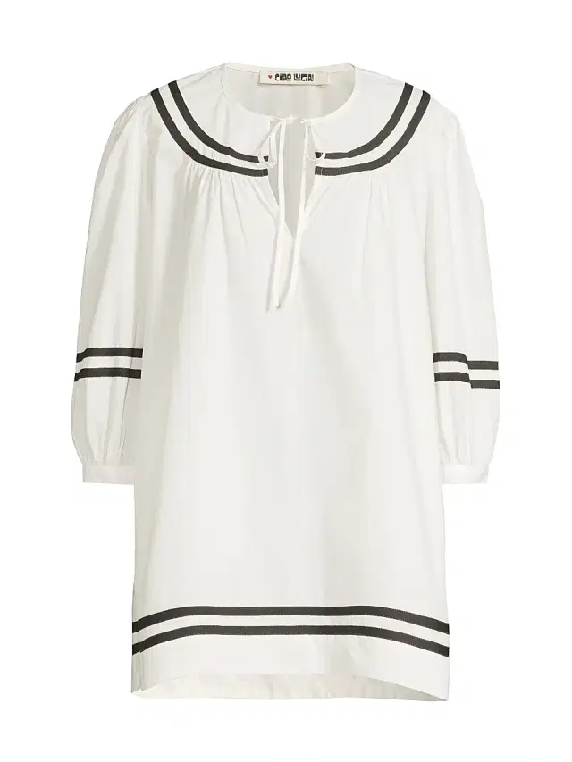 Ciao Lucia Women's Palina Cotton Poplin Striped Minidress - White - Size XXL