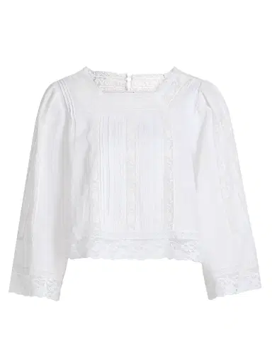 DÔEN Women's Solistice Lace-Trim Top - Salt - Size XS | Thumbnail 1 DÔEN Women's Solistice Lace-Trim Top - Salt - Size XS | Thumbnail 1