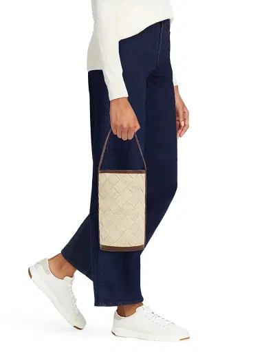 POOLSIDE Women's The Cylinder Woven Straw Bag - Natural | Thumbnail 2 POOLSIDE Women's The Cylinder Woven Straw Bag - Natural | Thumbnail 2