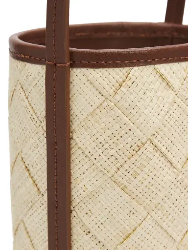 POOLSIDE Women's The Cylinder Woven Straw Bag - Natural | Thumbnail 6 POOLSIDE Women's The Cylinder Woven Straw Bag - Natural | Thumbnail 6