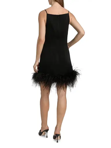 Ungaro Women's Blakely Satin Feather-Hem Cocktail Dress | Thumbnail 5