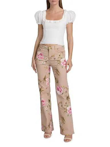 Kobi Halperin Women's Leigh Floral Cotton Twill Pants - Natural Multi | Thumbnail 2 Kobi Halperin Women's Leigh Floral Cotton Twill Pants - Natural Multi | Thumbnail 2