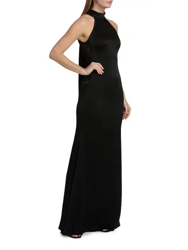 Ungaro Women's Poppy Satin Halter A-Line Gown | Thumbnail 4 Ungaro Women's Poppy Satin Halter A-Line Gown | Thumbnail 4