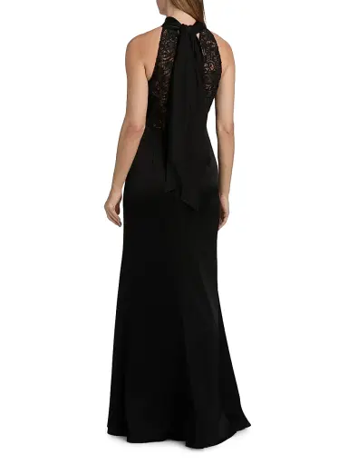 Ungaro Women's Poppy Satin Halter A-Line Gown | Thumbnail 5 Ungaro Women's Poppy Satin Halter A-Line Gown | Thumbnail 5