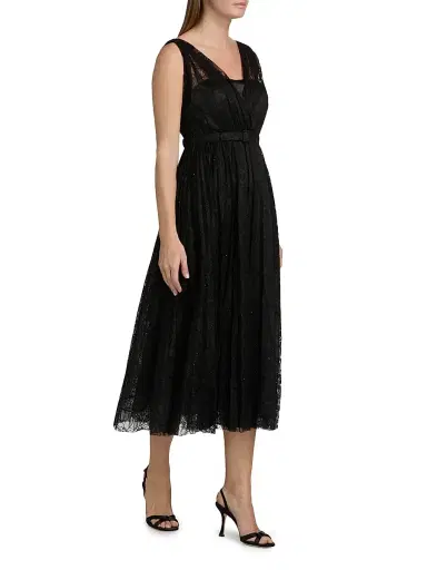 Ungaro Women's Tara Tulle Lace Midi-Dress | Thumbnail 4