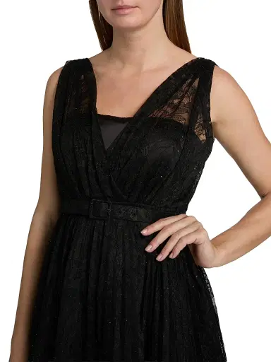 Ungaro Women's Tara Tulle Lace Midi-Dress - Black - Size 12 | Thumbnail 6 Ungaro Women's Tara Tulle Lace Midi-Dress - Black - Size 12 | Thumbnail 6