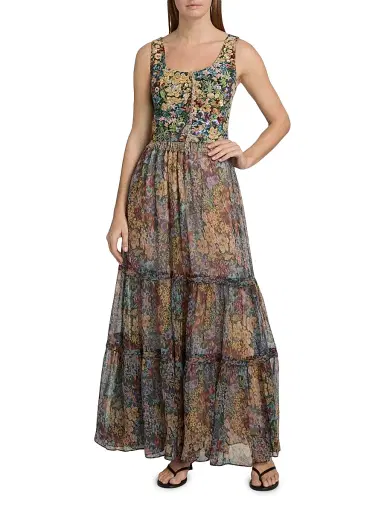 Kobi Halperin Women's Hazel Beaded Floral Fringe Vest - Size XL | Thumbnail 2