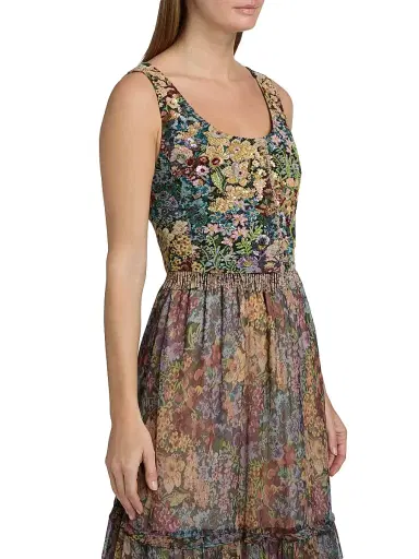 Kobi Halperin Women's Hazel Beaded Floral Fringe Vest - Size XL | Thumbnail 4