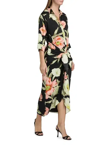 Ungaro Women's Iris Floral Tie-Waist Shirtdress | Thumbnail 2
