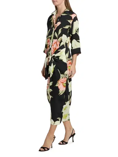 Ungaro Women's Iris Floral Tie-Waist Shirtdress | Thumbnail 4