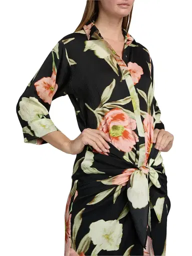 Ungaro Women's Iris Floral Tie-Waist Shirtdress | Thumbnail 6