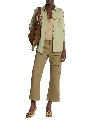 Isabel Marant Women's Umberta Logo Cotton Jacket - Khaki | Thumbnail 2