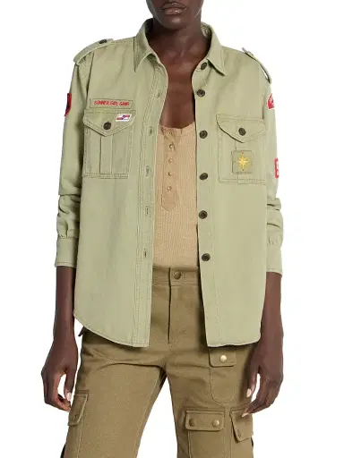 Isabel Marant Women's Umberta Logo Cotton Jacket - Khaki | Thumbnail 3