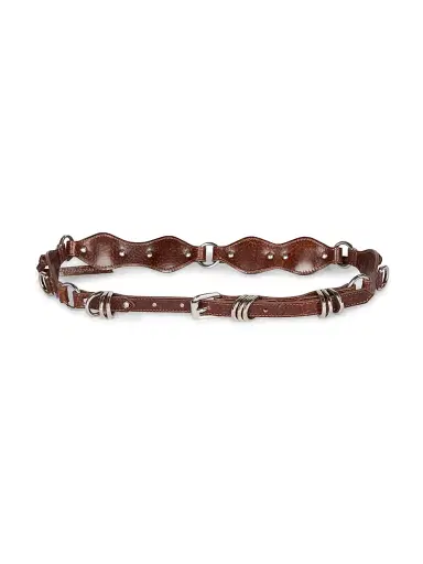 Isabel Marant Women's Bolton Leather Belt - Chocolate | Thumbnail 1