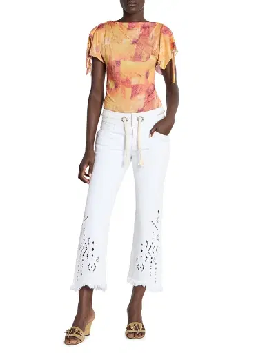 Isabel Marant Women's Jazia Dyed Print Tie-Sleeve Top - Orange - Size 6 | Thumbnail 2 Isabel Marant Women's Jazia Dyed Print Tie-Sleeve Top - Orange - Size 6 | Thumbnail 2