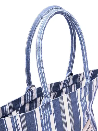 Isabel Marant Women's Yenky Logo-Detail Striped Cotton Tote Bag | Thumbnail 3