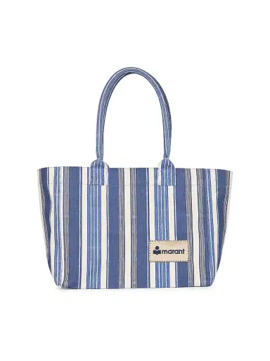 Isabel Marant Women's Yenky Logo-Detail Striped Cotton Tote Bag | Thumbnail 1