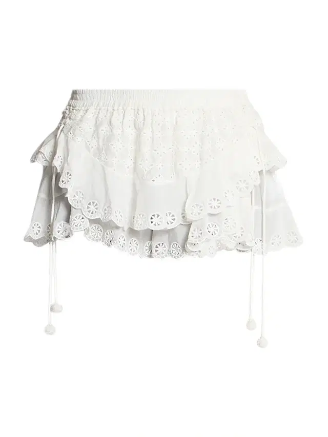 Women's Neis Eyelet Cotton-Silk Shorts - White