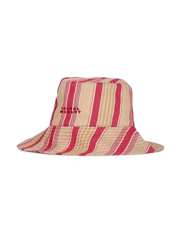 Isabel Marant Women's Shaelyn Herringbone Cotton Bucket Hat - Red
