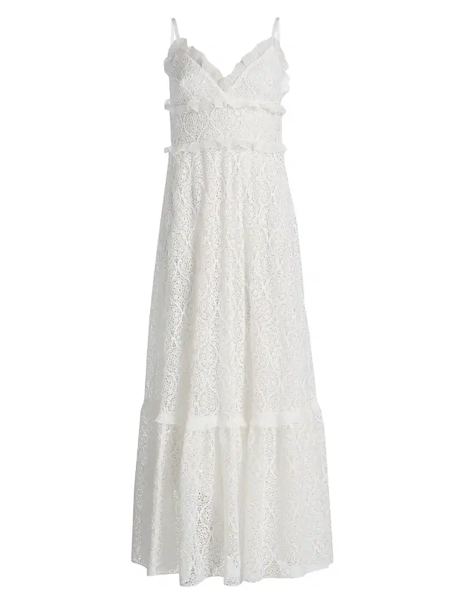 Giambattista Valli Women's Macramé Lace Ruffle Maxi Dress -