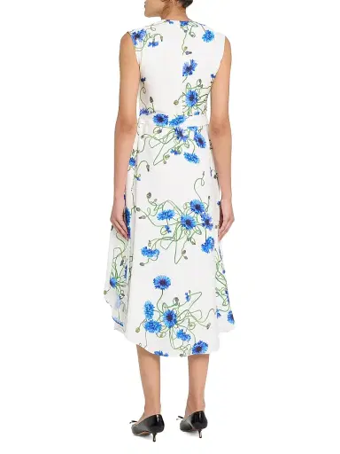Stella McCartney Women's Floral Hammered Shift Midi-Dress | Thumbnail 4