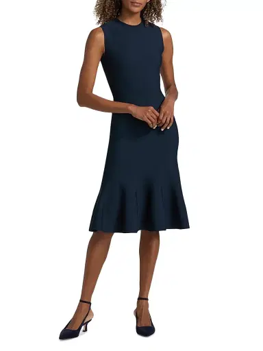 Stella McCartney Women's Compact Knit Peplum Midi-Dress | Thumbnail 2 Stella McCartney Women's Compact Knit Peplum Midi-Dress | Thumbnail 2