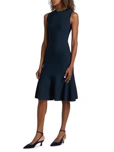 Stella McCartney Women's Compact Knit Peplum Midi-Dress | Thumbnail 4 Stella McCartney Women's Compact Knit Peplum Midi-Dress | Thumbnail 4