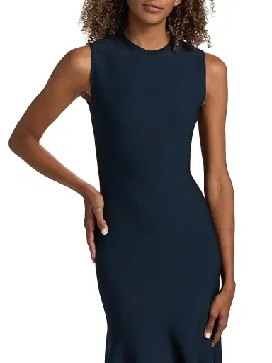Stella McCartney Women's Compact Knit Peplum Midi-Dress | Thumbnail 6 Stella McCartney Women's Compact Knit Peplum Midi-Dress | Thumbnail 6