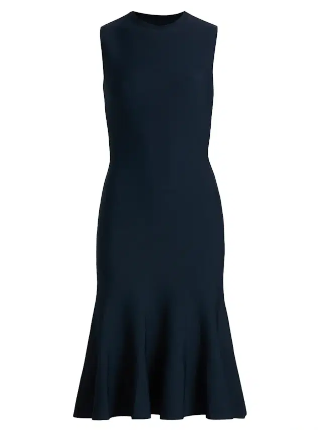 Stella McCartney Women's Compact Knit Peplum Midi-Dress - Navy