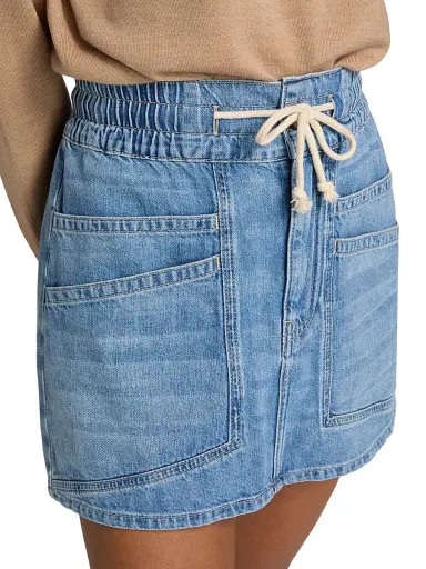 Ba&sh Women's Martina Denim Miniskirt - Light Used Blue - Size XL | Thumbnail 6 Ba&sh Women's Martina Denim Miniskirt - Light Used Blue - Size XL | Thumbnail 6