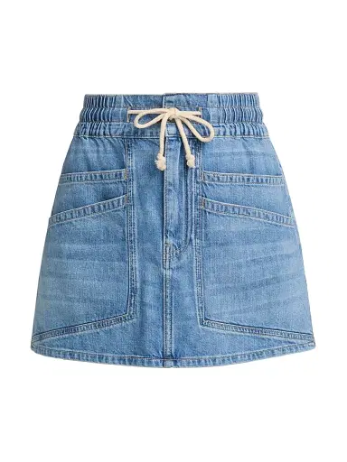 Ba&sh Women's Martina Denim Miniskirt - Light Used Blue - Size XL | Thumbnail 1 Ba&sh Women's Martina Denim Miniskirt - Light Used Blue - Size XL | Thumbnail 1