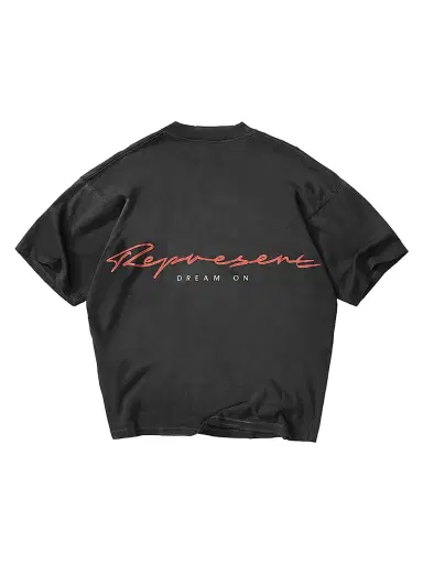 Represent Men's Flight Graphic Cotton T-Shirt - Stained Black - Size XL | Thumbnail 3