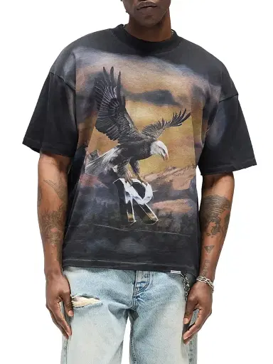 Represent Men's Flight Graphic Cotton T-Shirt - Stained Black - Size XL | Thumbnail 4