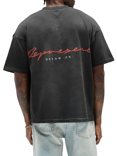 Represent Men's Flight Graphic Cotton T-Shirt - Stained Black - Size XL | Thumbnail 6