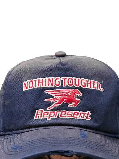 Represent Men's Nothing Tougher Embroidered Cotton Baseball Cap - Navy | Thumbnail 2 Represent Men's Nothing Tougher Embroidered Cotton Baseball Cap - Navy | Thumbnail 2