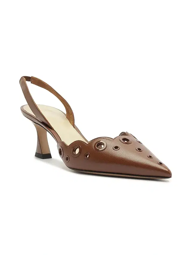 Women's Miley 60MM Eyelet Leather Slingback Pumps - Espresso