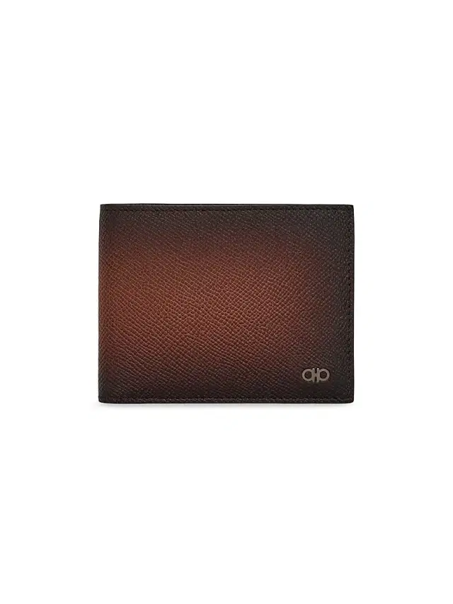 Men's Gradient Leather Bifold Wallet - New Cognac Nero Men's Gradient Leather Bifold Wallet - New Cognac Nero