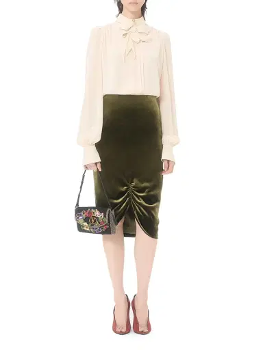 Valentino Garavani Women's Embroidered Crepe De Chine Top - Vanilla - Size 0 | Thumbnail 7 Valentino Garavani Women's Embroidered Crepe De Chine Top - Vanilla - Size 0 | Thumbnail 7