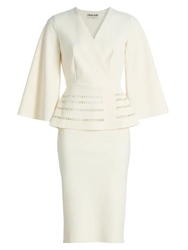 Chiara Boni La Petite Robe Women's Alima Wrap Peplum Midi-Dress - Cream