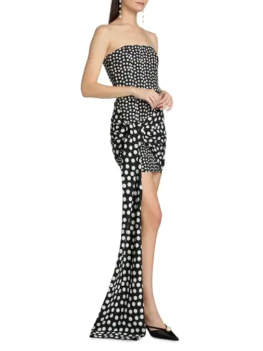 Chiara Boni La Petite Robe Women's Gaja Polka Dot Tie-Waist Jersey Minidress - Bette Black - Size 8 | Thumbnail 4