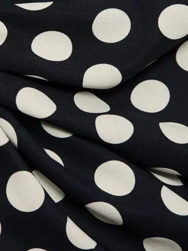 Chiara Boni La Petite Robe Women's Gaja Polka Dot Tie-Waist Jersey Minidress - Bette Black - Size 8 | Thumbnail 7