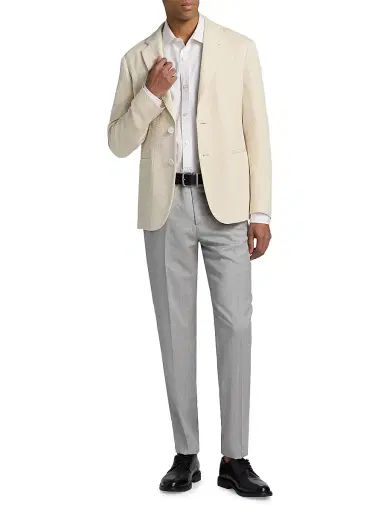 Giorgio Armani Men's Moonstruck Silk-Blend Blazer | Thumbnail 2 Giorgio Armani Men's Moonstruck Silk-Blend Blazer | Thumbnail 2