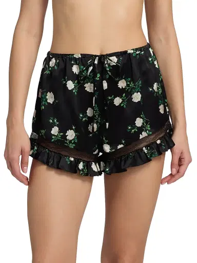 Dolce & Gabbana Women's Floral Silk-Blend Shorts - Black - Size XL | Thumbnail 3