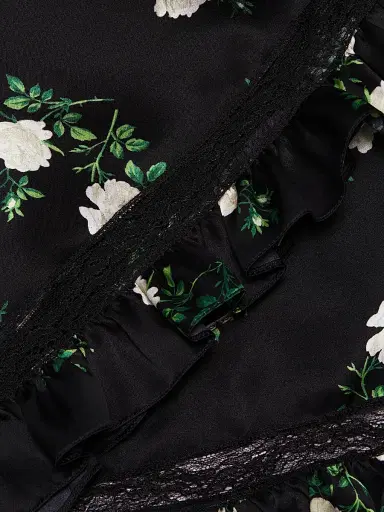 Dolce & Gabbana Women's Floral Silk-Blend Shorts - Black - Size XL | Thumbnail 6