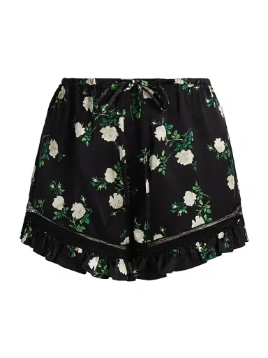 Dolce & Gabbana Women's Floral Silk-Blend Shorts - Black - Size XL | Thumbnail 1