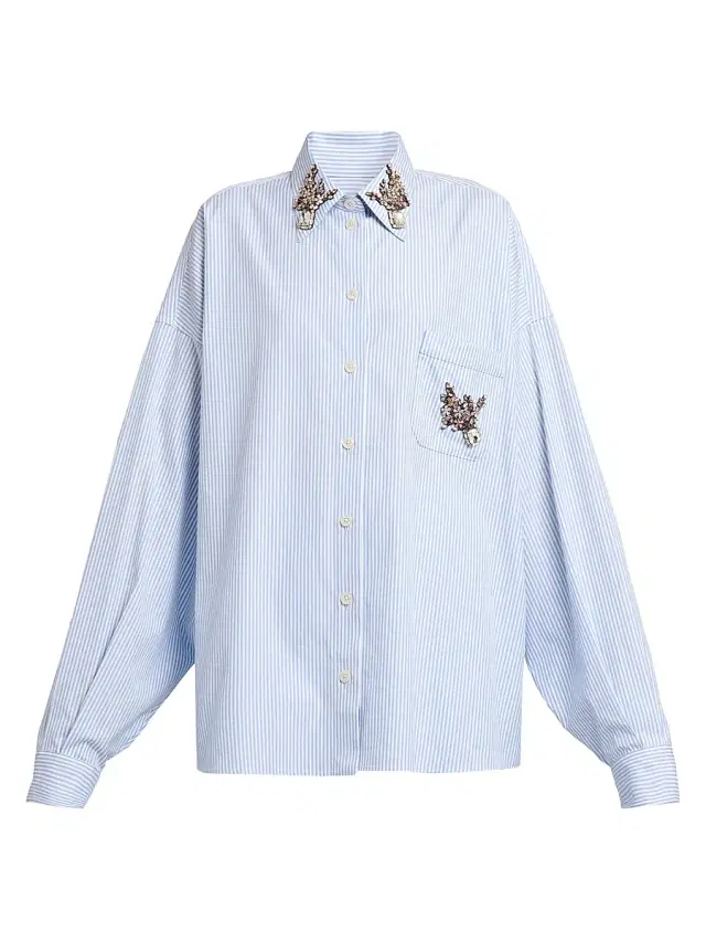 Dolce & Gabbana Women's Oversized Embellished Pinstripe Button-Front Shirt - Rigato