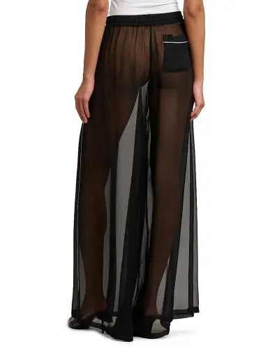 Dolce & Gabbana Women's Sheer Silk Chiffon Palazzo Pants - Nero | Thumbnail 5