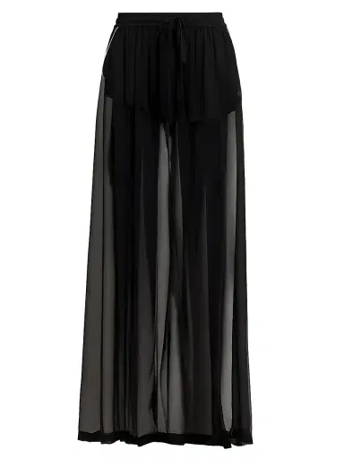 Dolce & Gabbana Women's Sheer Silk Chiffon Palazzo Pants - Nero | Thumbnail 1