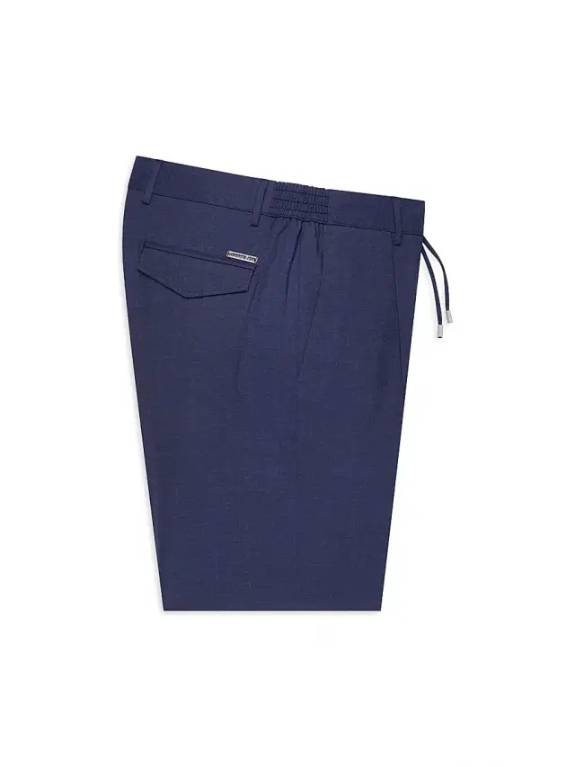 Men's Virgin Wool Blend Bermuda Shorts - Navy