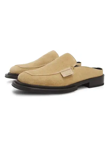 MOSCHINO Men's Suede Loafer Mules - Beige - Size 13 | Thumbnail 2